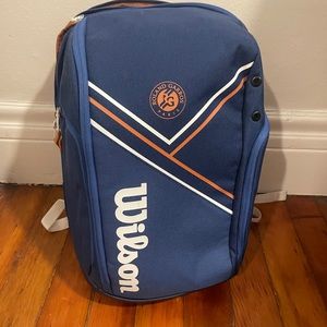 Wilson Roland Garros Super Tour Tennis Backpack (Blue/White/Clay)